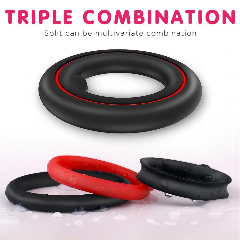 Penis Ring Set Premium Stretchy Cock Rings for Erection Enhancement Male Adult Toys