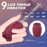 Rose Vibrator Tongue Licking Clit Nipple Simulator Sex Toy for  Woman