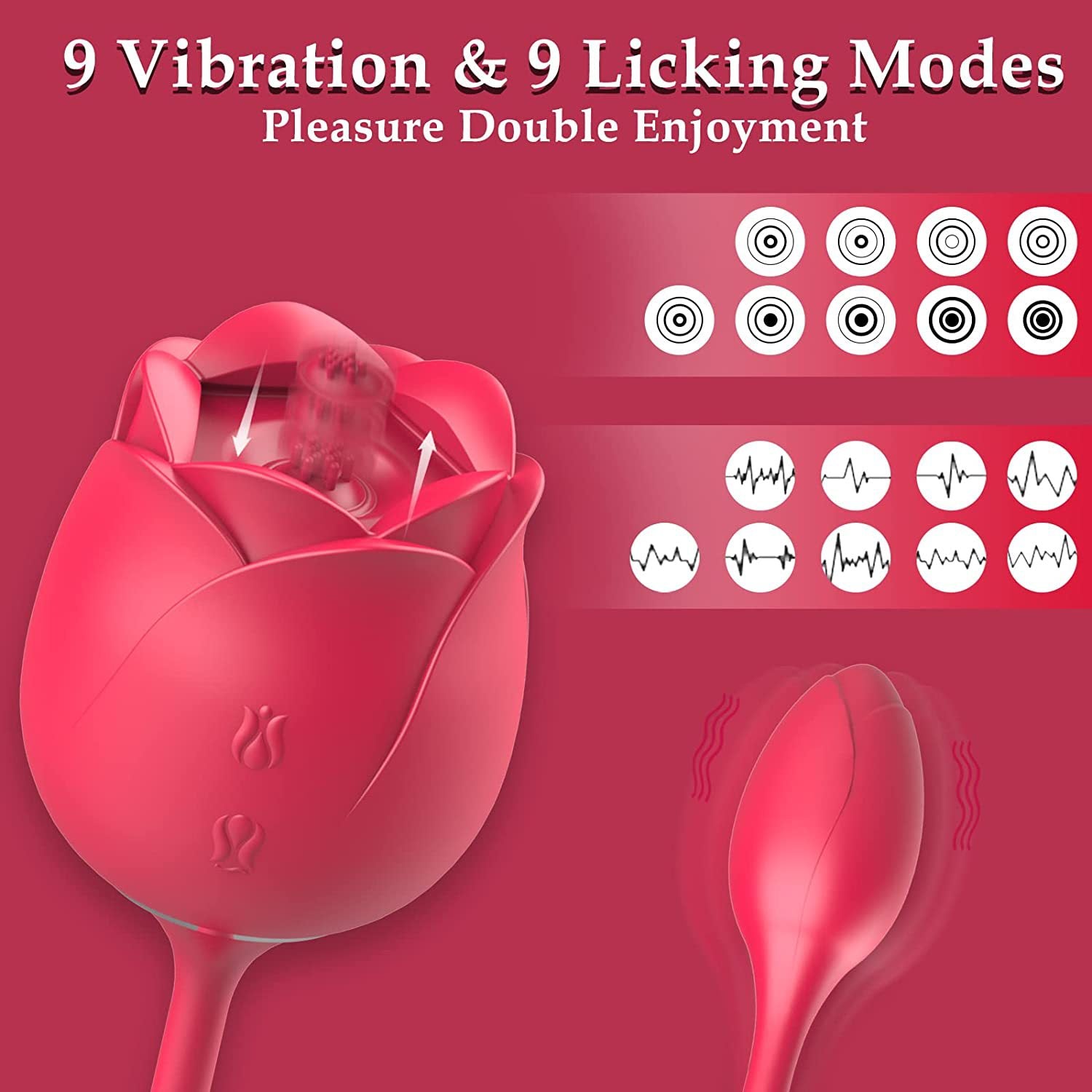 Female Rose Vibrator Clitoris G-Spot Stimulator Adult Toys for Woman