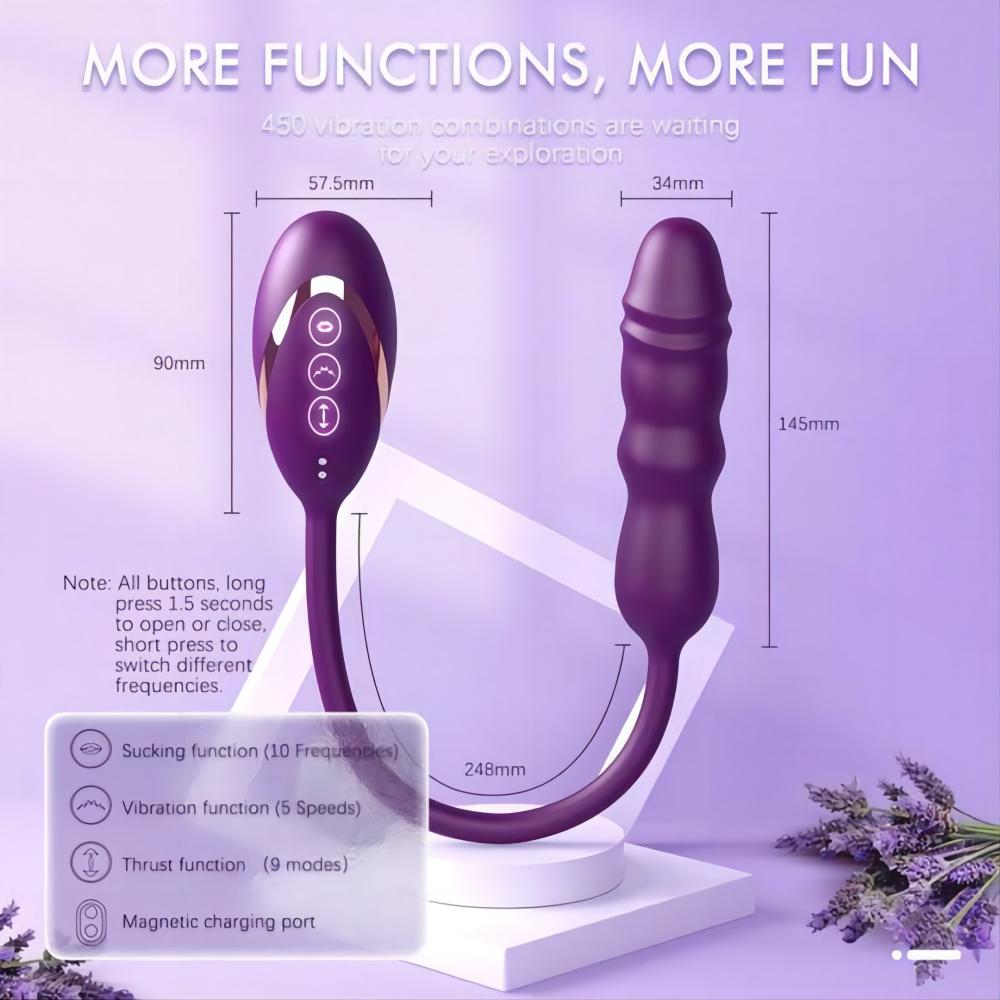 Sucking Thrusting Dildo Vibrator Clitoris & Vagina Stimulator Adult Sex Toy