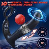 Prostate Massager with Cock Ring Wiggling Thrusting Anal Vibrator Sex Toy for Man