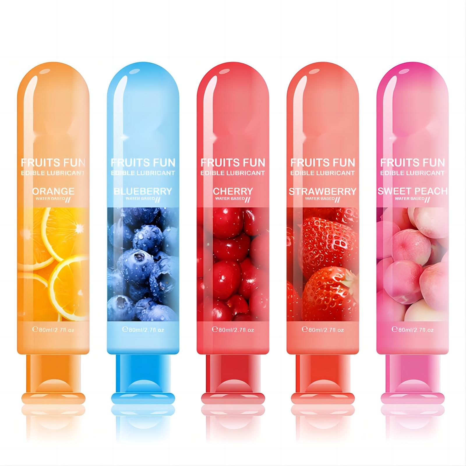 Fruit Flavored Water Based Personal Lubricant Edible Sex Lube 80ML