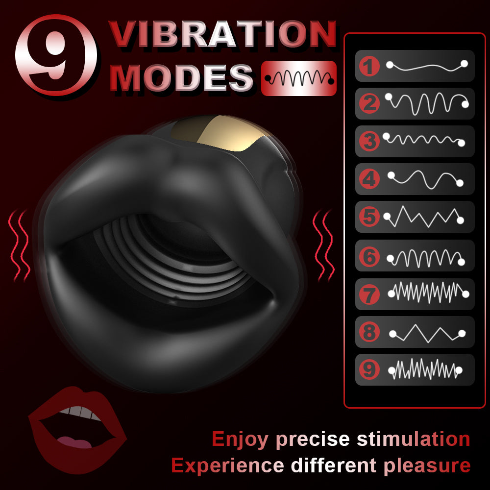 Blowjob Male Masturbator Realistic Mouth Masturbation Cup with 9 Vibration Modes Penis Vibrator Adult Toys