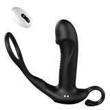 Remote Control Prostate Massager with Penis Ring Thrusting & Vibrating Anal Plug Adult Sex Toy