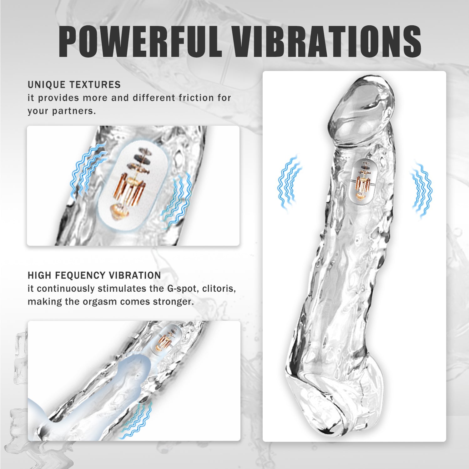 Penis Extender Reusable Sleeve with Vibrator Male Adult Toys