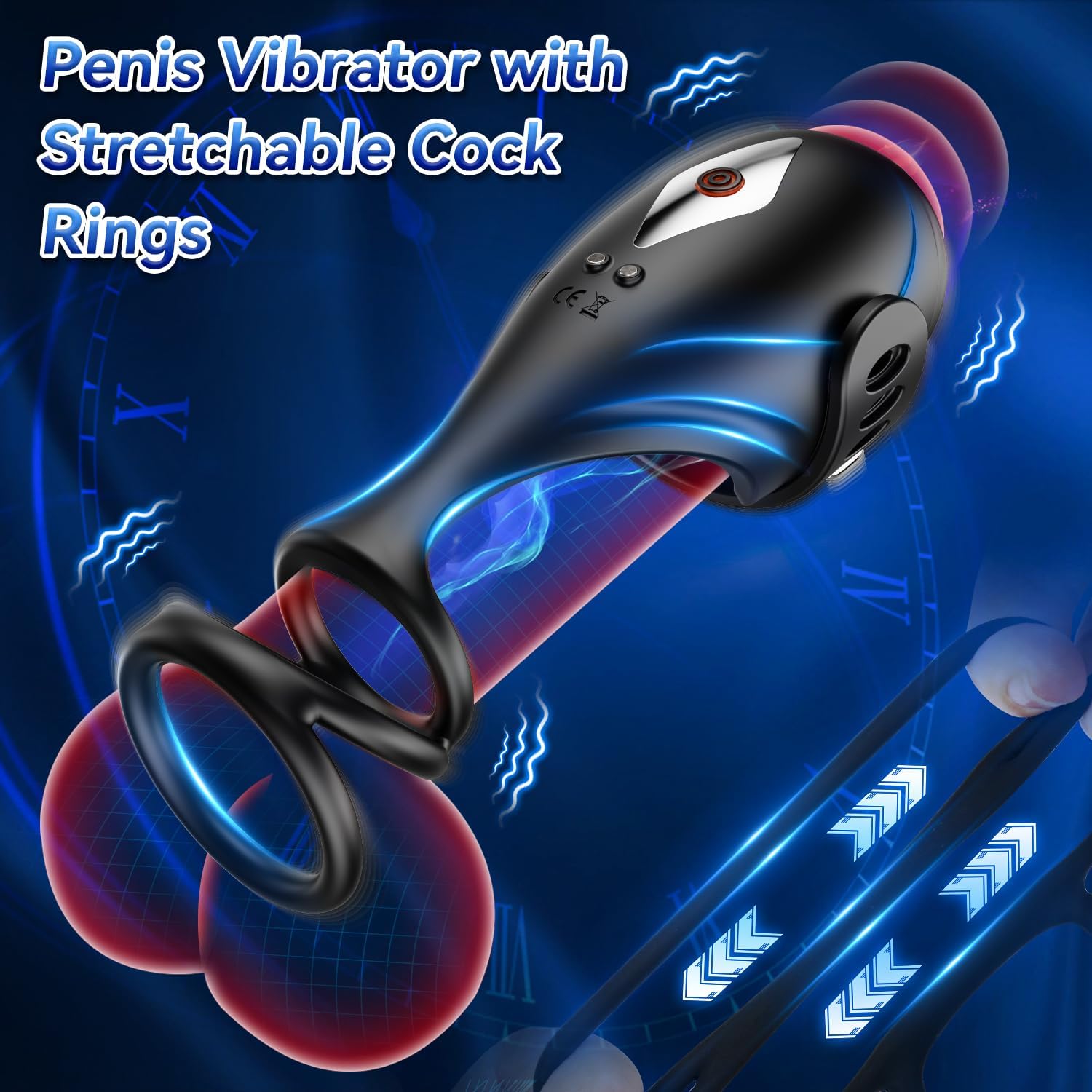 Penis Vibrator APP Control Glans Trainer with Penis Rings Adult Sex Toy for Man