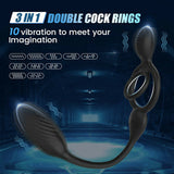 Male Anal Vibrator with Dual Cock Ring Prostate Massager Adult Sex Toy for Man