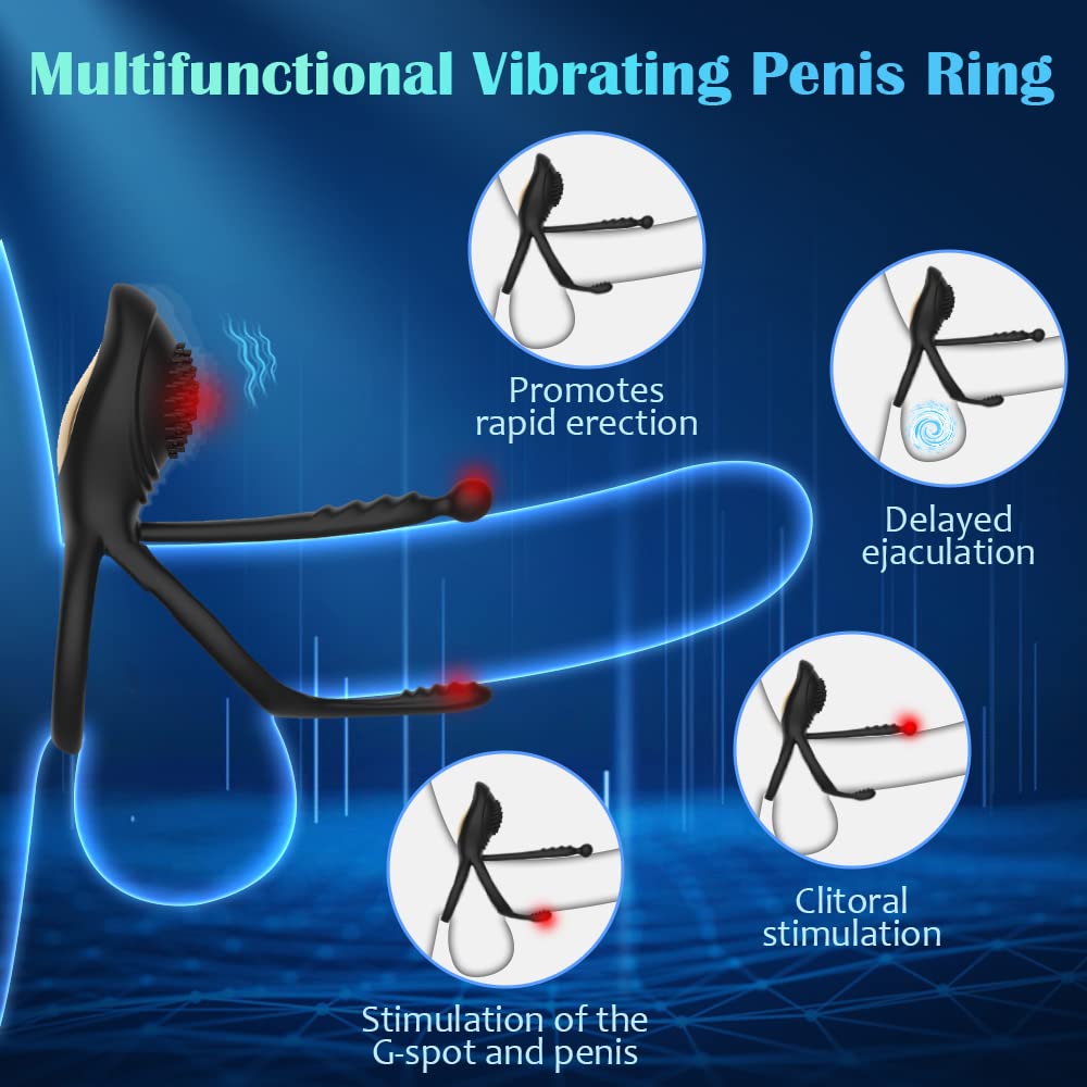 Male Penis Vibrator Remote Control 10 Frequency Vibrating Cock Ring Sex Toy for Men & Couples