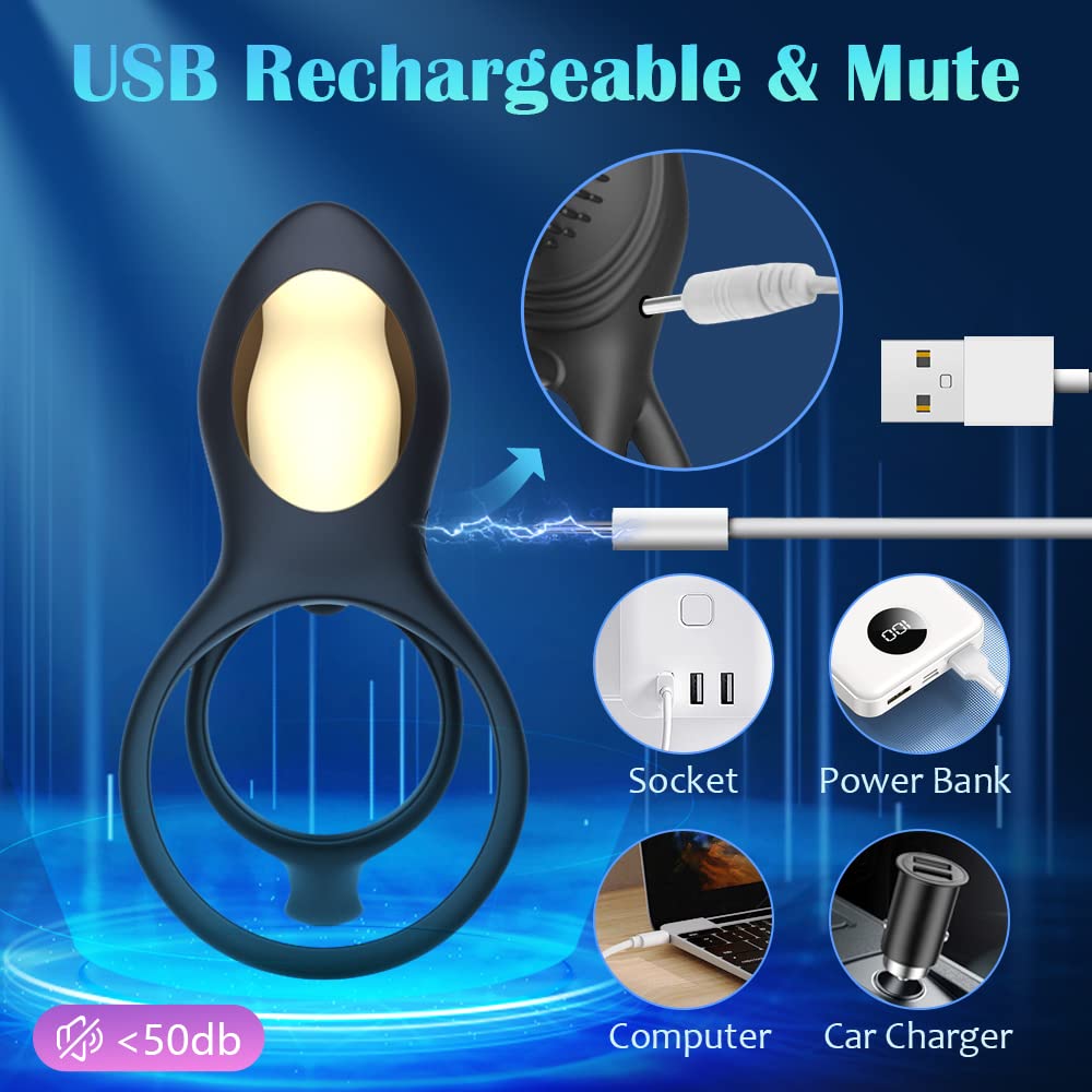 Male Penis Vibrator Remote Control 10 Frequency Vibrating Cock Ring Sex Toy for Men & Couples