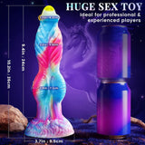 Plus Size Thick Monster Dildo Vibrator 10.2 inch Remote G-Spot Stimulation Sex Toy for Woman Adult Toys