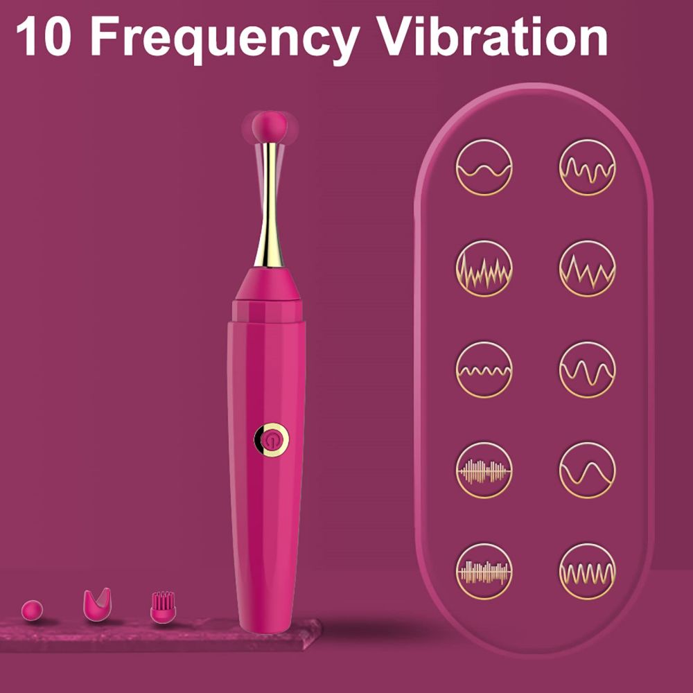 Secret Pen Vibrator Nipple Clitoral Vibrators with 10 Powerful Vibrations Adult Sex Toys