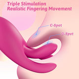 G-Spot Clitoral Finger Vibrator Triple Finger Vibe Flicking Stimulator Adult Sex Toy for Women