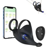 Vibrating Penis Ring Testicles Stimulator Vibrator with 9 Strong Vibration APP & Remote Control Adult Sex Toys for Man