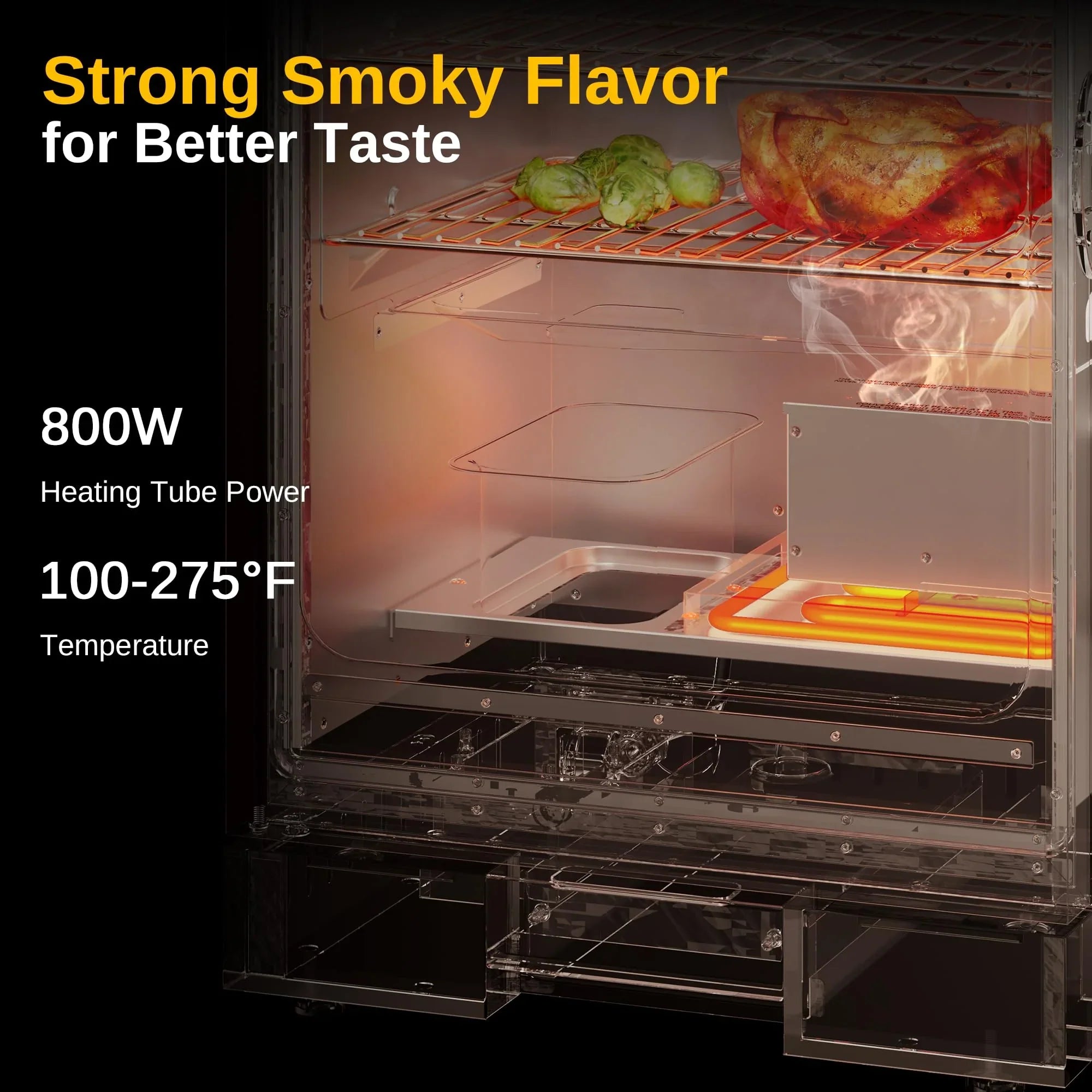 EAST OAK 30" Digital Electric Smoker with Glass Door