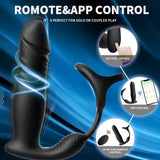 Vibrating Male Prostate Massager with Penis Ring App & Remote Control Anal Vibrator Butt Plug Sex Toys