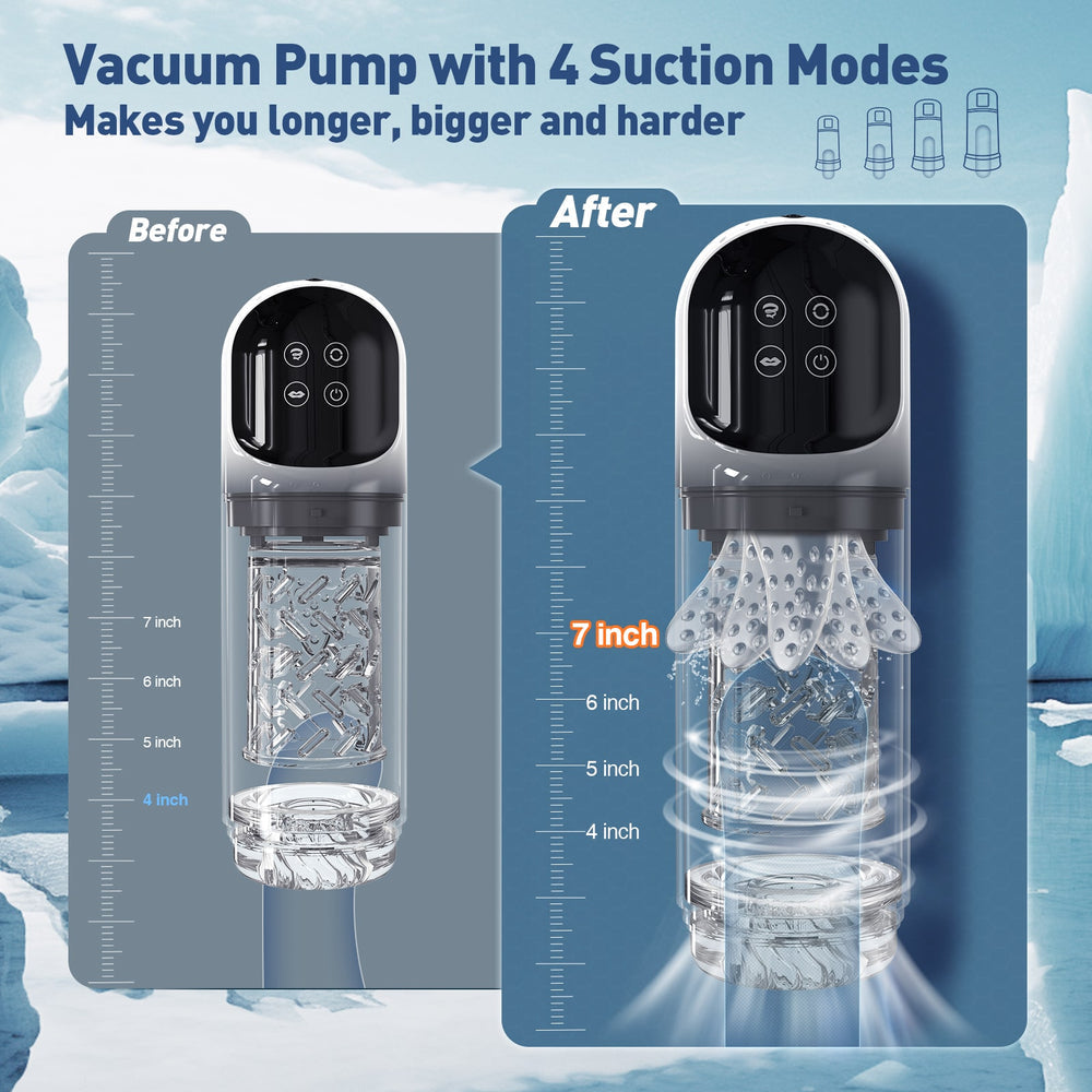 Water SPA Vacuum Pump Male Masturbator Penis Enlargement Gear with LCD Screen