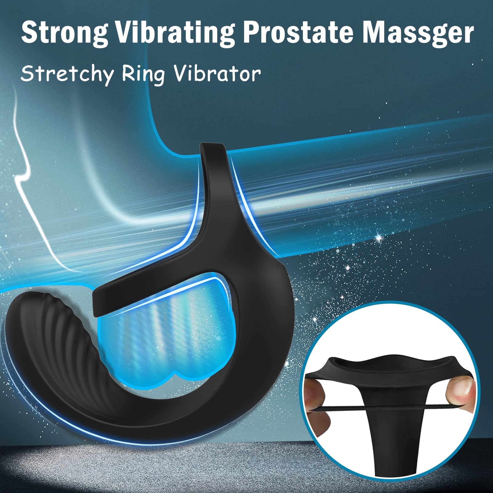 Male Anal Vibrator with Cock Rings Remote Control Prostate Massager Butt Plug Sex Toys