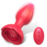 Anal Vibrators Vibrating Rose Remote Control Butt Plug with 10 Modes Adult Sex Toys