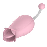 Tongue-Licking & Vibrating Rose Vibrator for Woman Clitoris Stimulator Oral Sex Toy