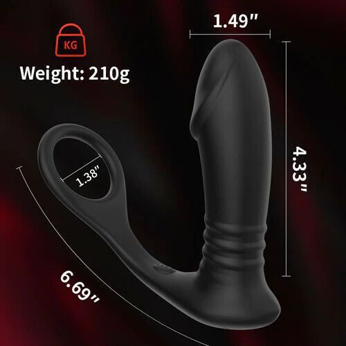 Male Prostate Massager Vibrating Rolling Anal Vibrator with Glans & Penis Ring Sex Toys