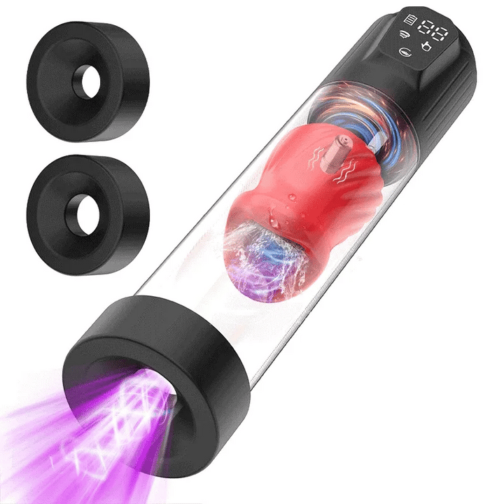 Male Penis Pump Vacuum Vibrating Masturbator Enlarge Pumps Adult Sex Toy for Men