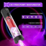 Male Penis Pump Vacuum Vibrating Masturbator Enlarge Pumps Adult Sex Toy for Men