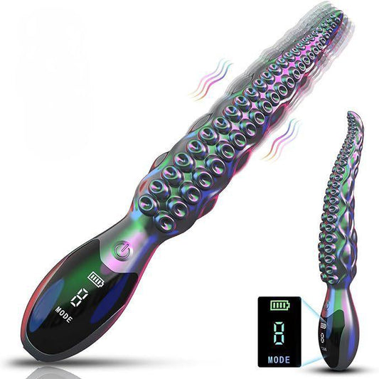 Realistic Monster Dildo LED Display Octopus Tentacle Vibrator with 9 Vibrating Modes Adult Toys