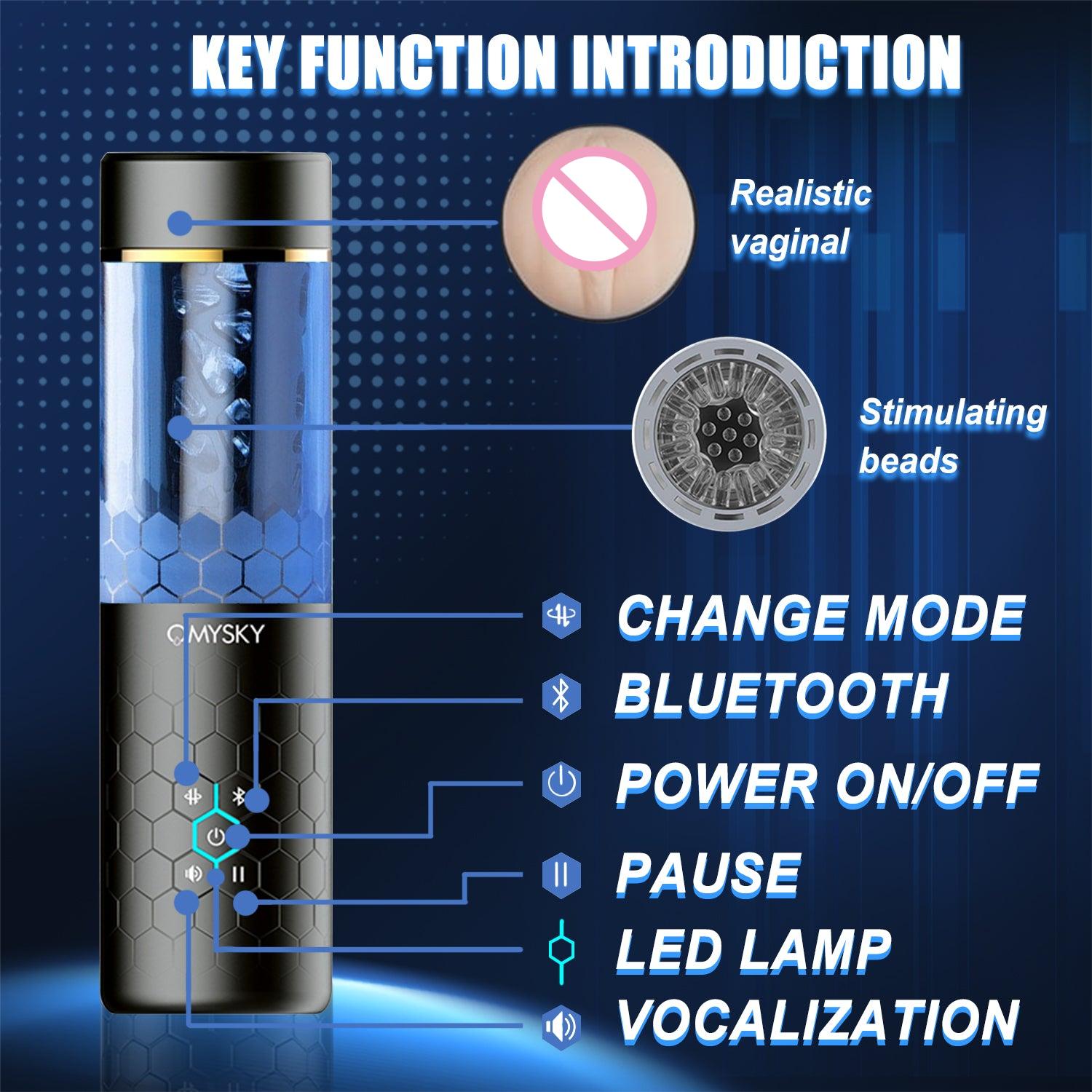 Male Masturbation Cup OMYSKY Bluetooth Masturbator with Suction Base Man Adult Sex Toys