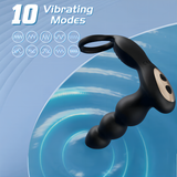 Vibrating Anal Beads Olan Prostate Massager Butt Plug with Cock Ring Sex Toys for Man