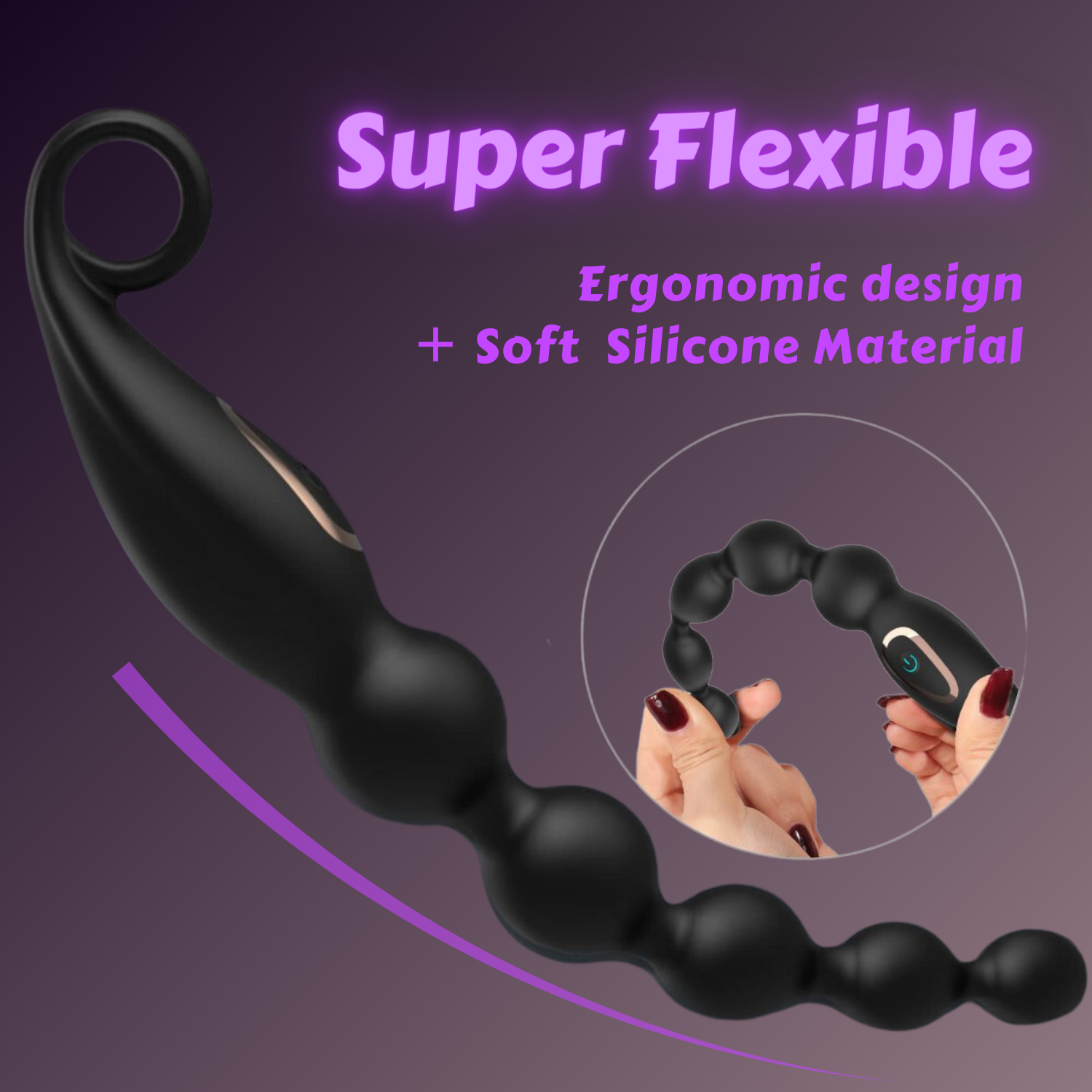 Vibrating Anal Beads Butt Plug Graduated Design Pulling Beads Sex Toy for Man & Woman