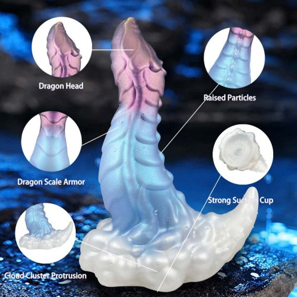 Fantasy Dragon Dildo 7.5" Thick Monster Dildos with Suction Cup Anal Sex Toy Butt Plugs