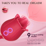 Female Rose Vibrator Tongue-Licking Thrusting Woman Vibrators G-Spot Massager Sex Toys