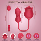 Female Rose Vibrator Tongue-Licking Thrusting Woman Vibrators G-Spot Massager Sex Toys