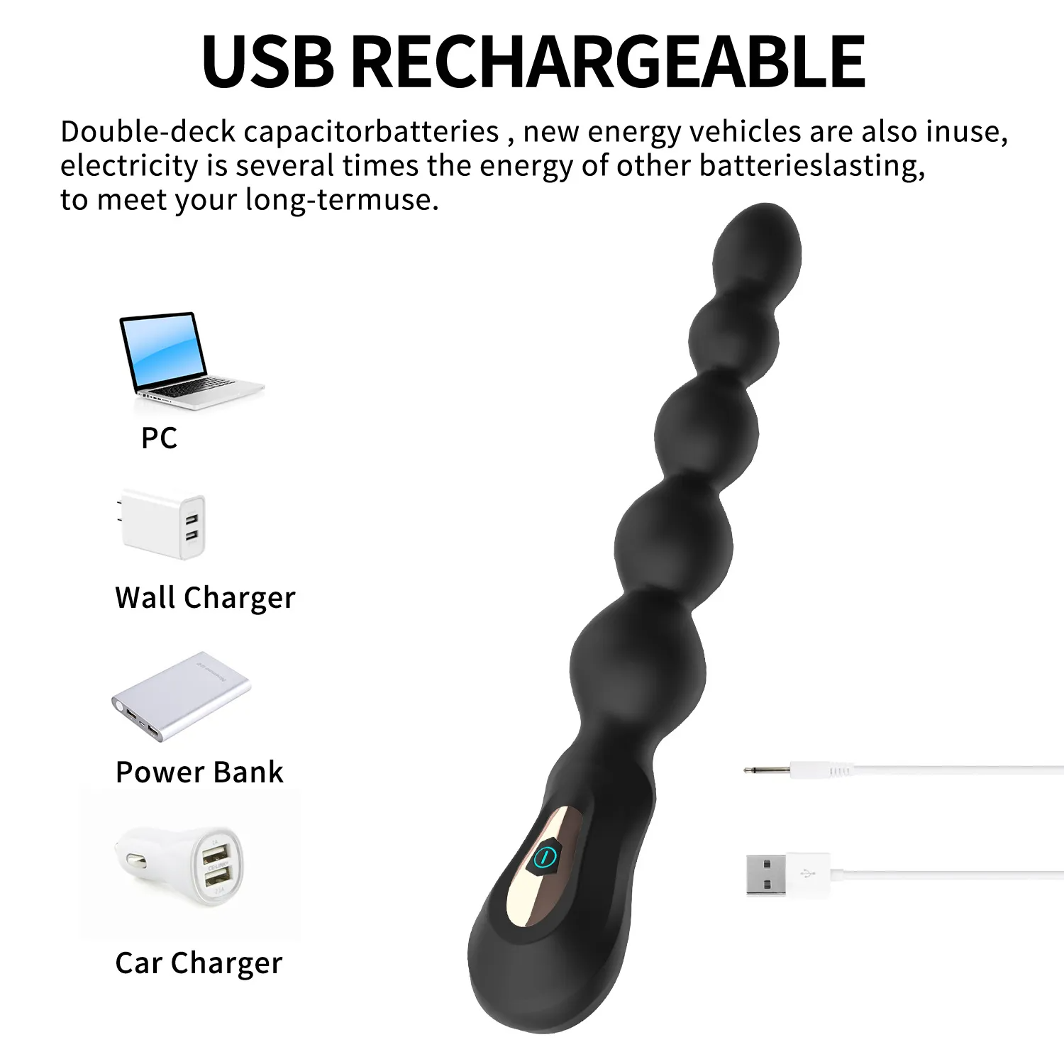 Vibrating Anal Beads Prostate Vaginal Vibrator Adult Sex Toys for Man Woman