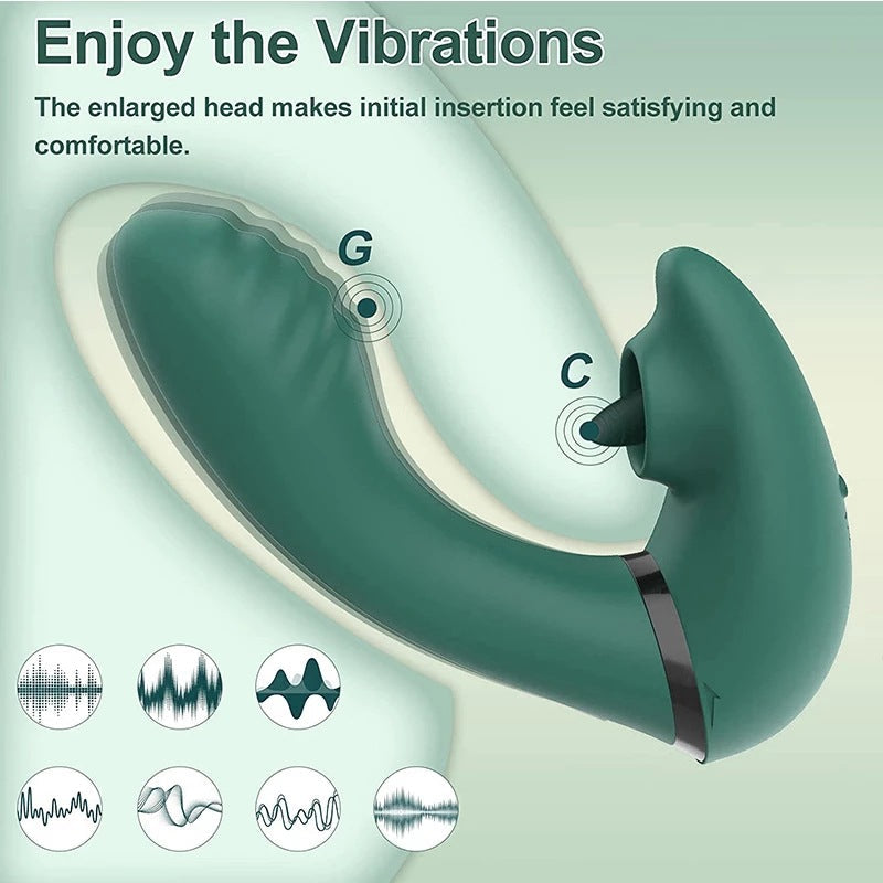 Sucking Tongue-Licking Vibrator Women Wearable Vibration Stimulator Adult Sex Toys for Woman